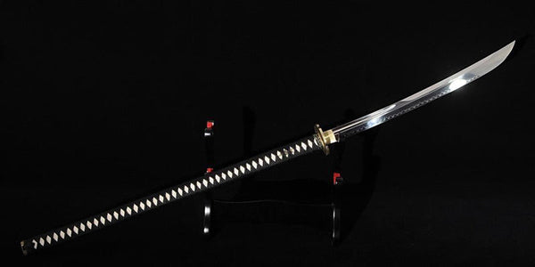 Hand Forged Japanese Naginata Sword 1095 Steel Clay Tempered Brass Tsuba