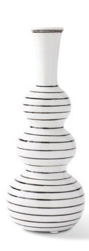 Striped White/Black Bud Vase