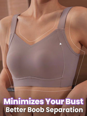 FORLEST Minimizer Bras for Women Full Coverage, Deep Cup Bra Hides Back  Fat, Wireless Seamless Bras for Women No Underwire