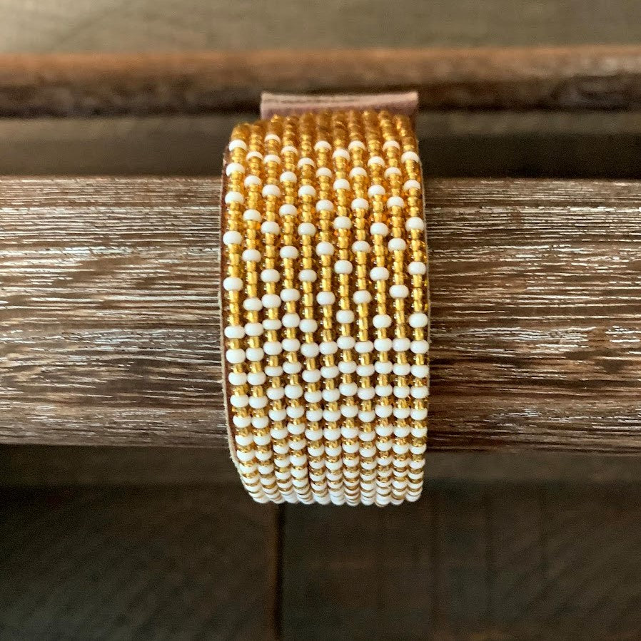 Gold and White Ombre Cuff - 2 sizes