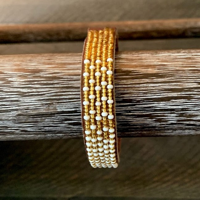 Gold and White Ombre Cuff - 2 sizes