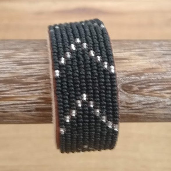 Black and Silver Chevron Cuff - 3 Sizes