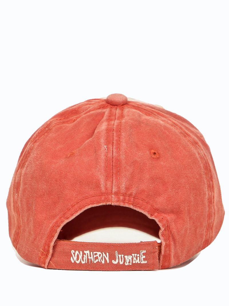 GIRLS Distressed Orange and Cream Hat