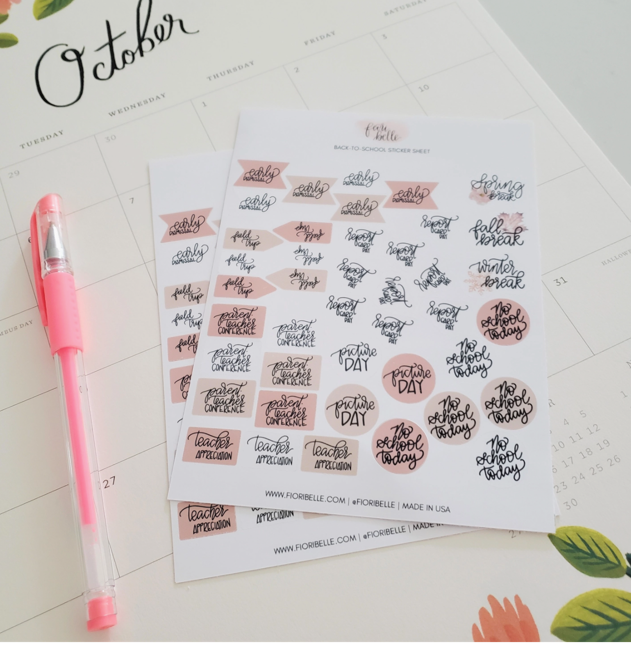 Back-to-School Planner Sticker Sheet