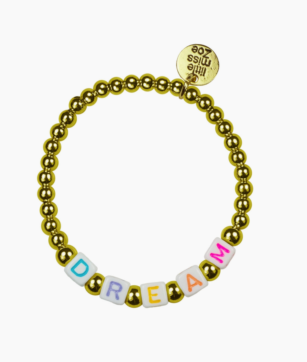 Beaded Word Kids Bracelet - Assorted Gold or Silver