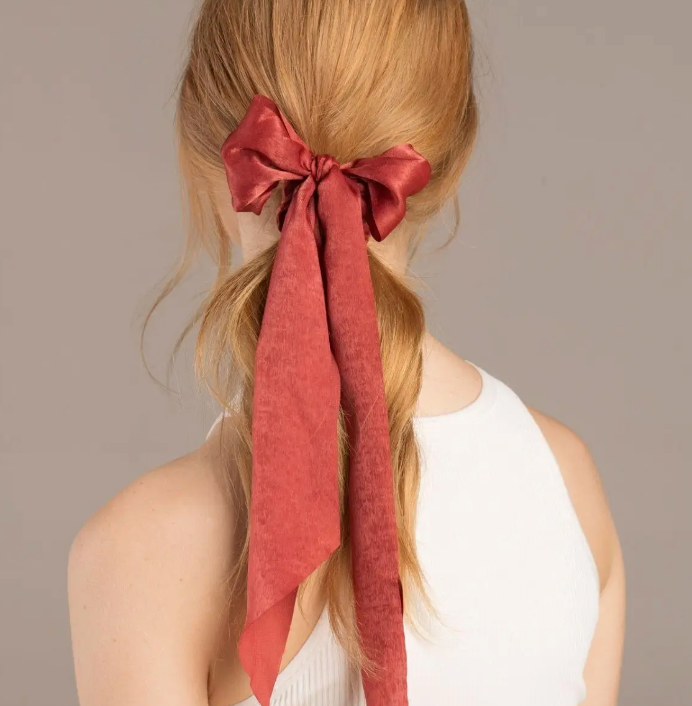 Satin Bow Scarf Scrunchies