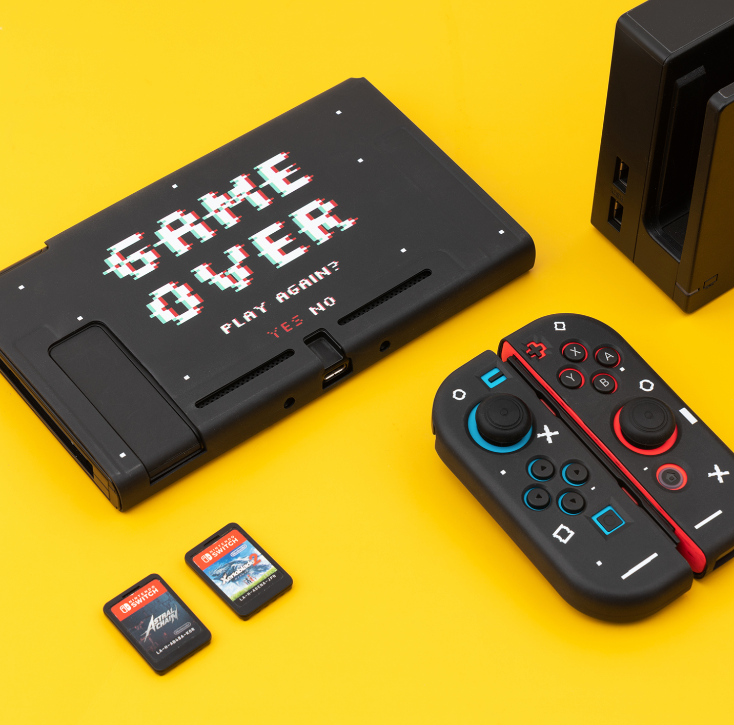 Game Over Switch Case - Black Retro Nintendo Switch Bundle