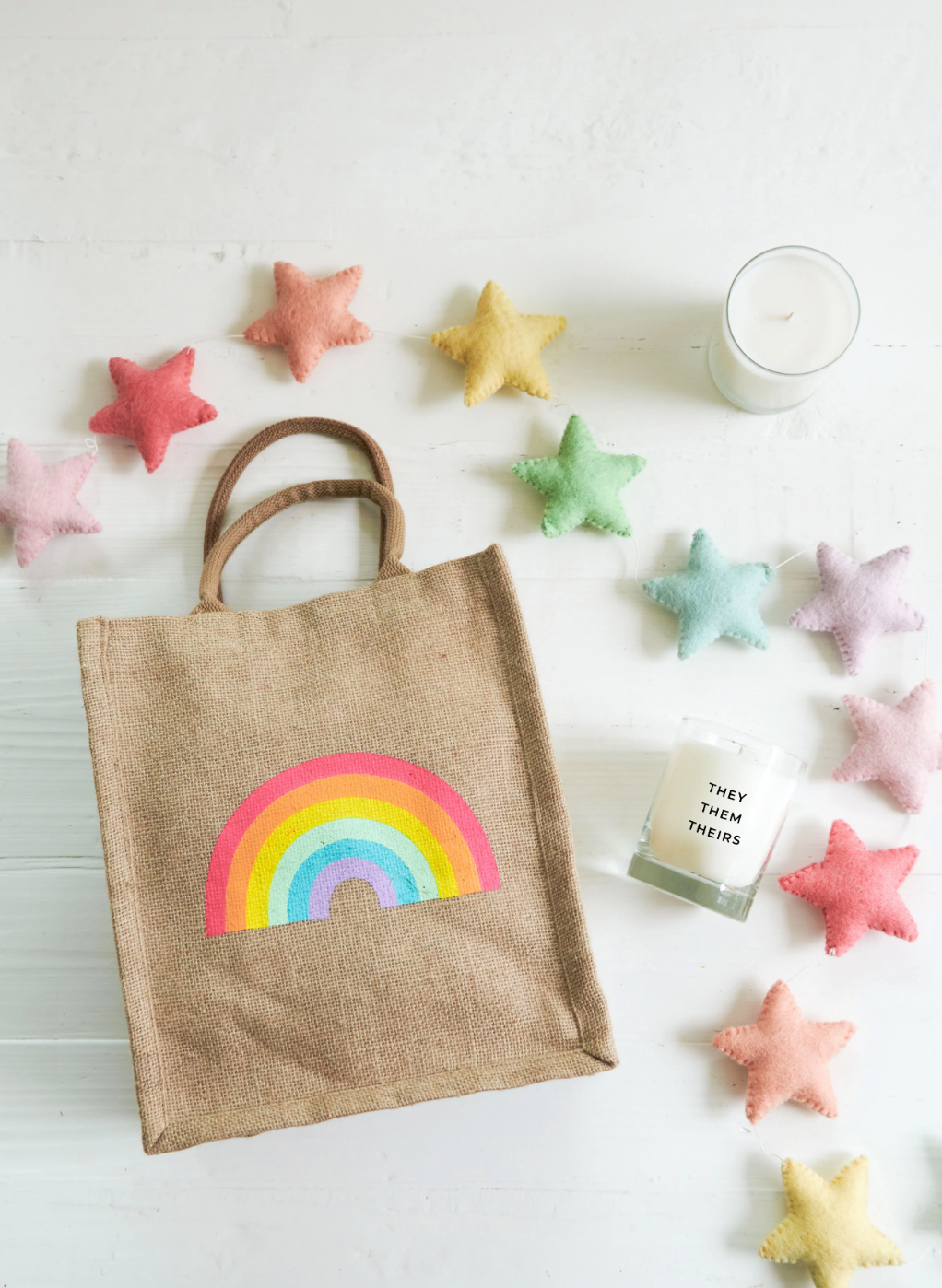 Reusable Gift Bag Tote - Rainbow