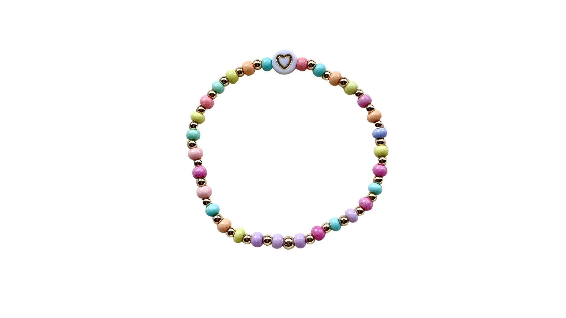 Pastel Rainbow Single Heart Bracelet