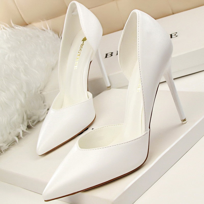 White Bridal or Formal Pumps High Heels (4.13 inches)