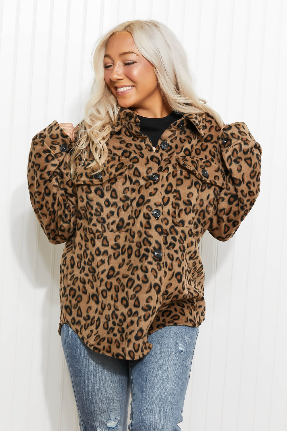 Jodifl Driving Me Wild Full Size Run Leopard Jacket