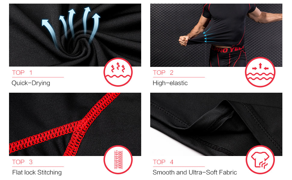 Detail view of sports compression tops