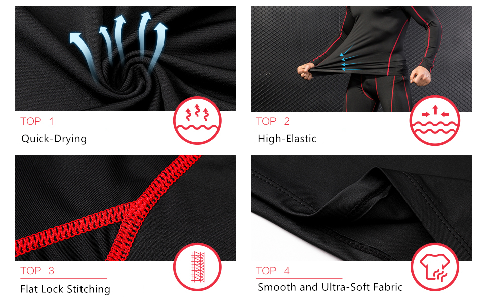 Detail view of sports compression tops