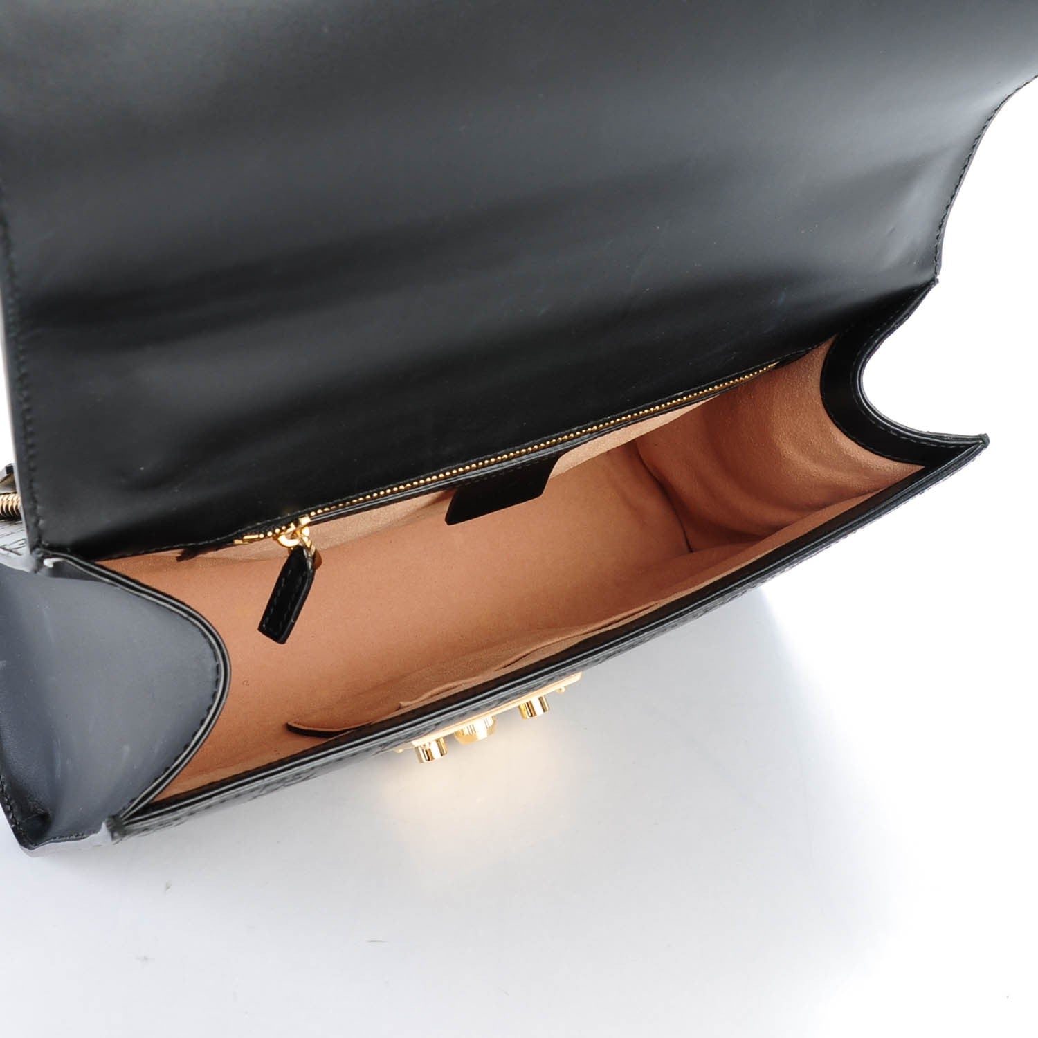 Guccissima Medium Padlock Shoulder Bag Black