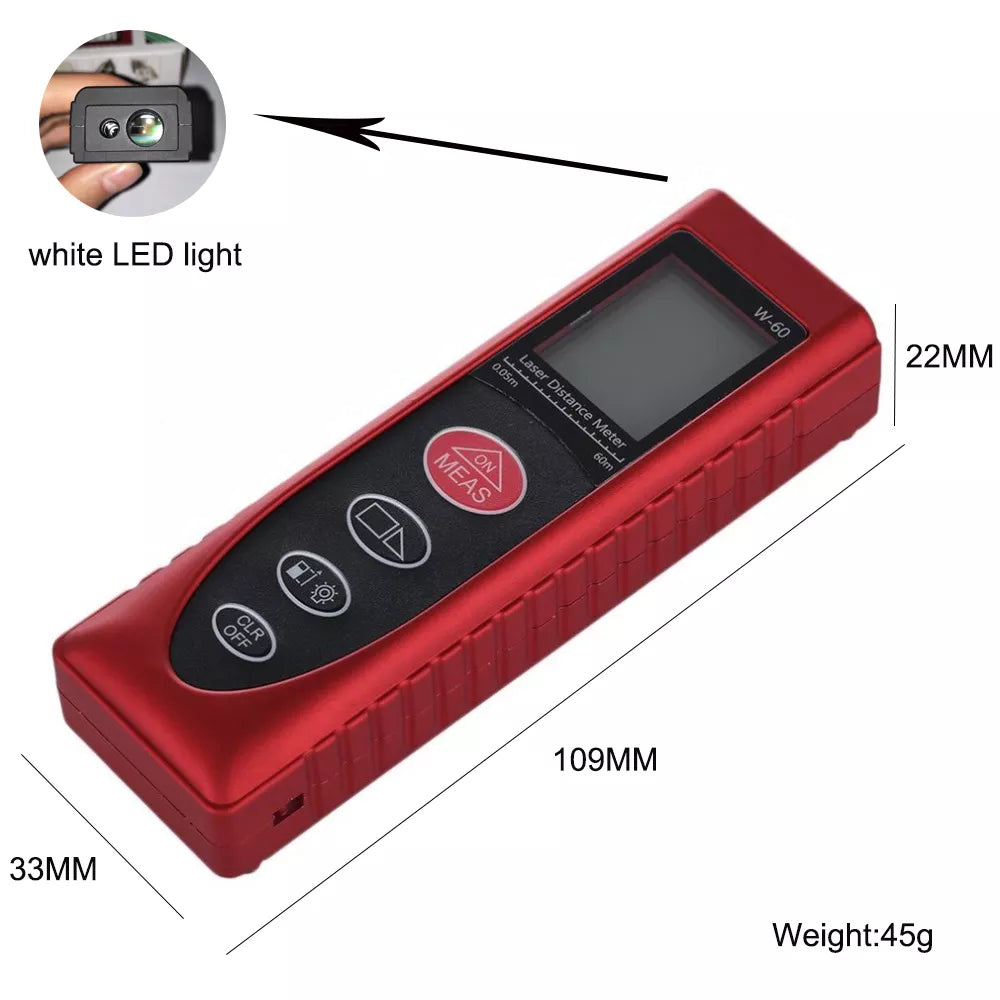 Wintape 40m Laser Distance Meter elastic Pointer Laser digital measuring tape