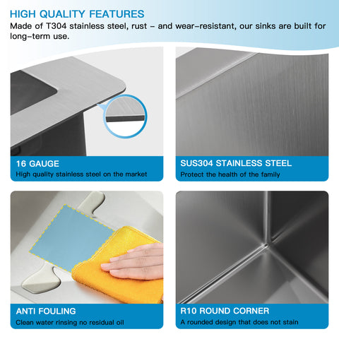Stainless Steel Kitchen Sink Single Bowl Undermount