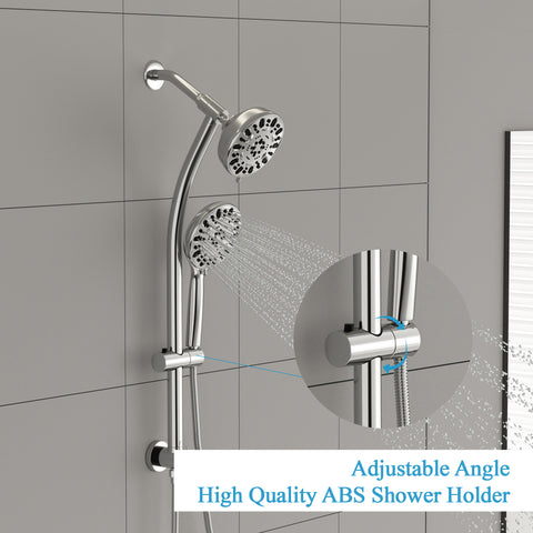 5 Inch Rainfall Shower System Shower Head and Sliding Bar 7-Mode