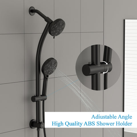 5 Inch Rainfall Shower Head and Handheld Shower 8-Mode Extension Arm
