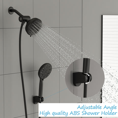5 Inch Rainfall Round Shower System Shower Head 7-Setting Wall Mounted