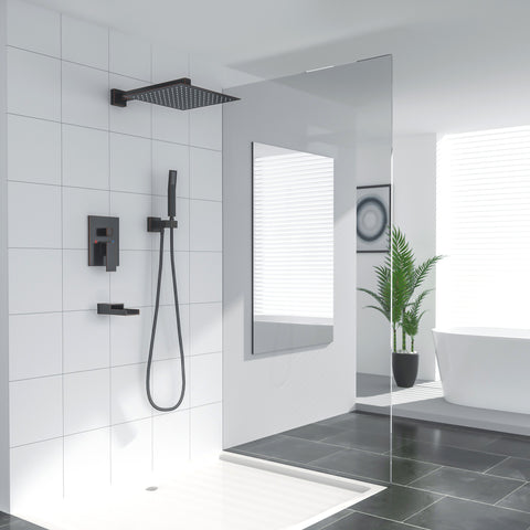 10 Inch Rainfall Square Shower System Shower Head Wall Mounted in ORB