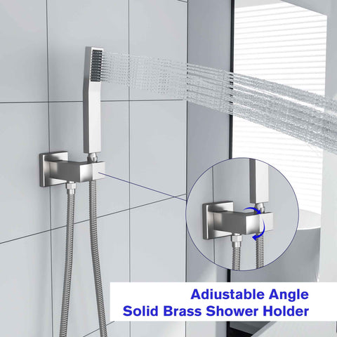 12 Inch Square Shower System and Waterfall Faucet Ceiling Mounted
