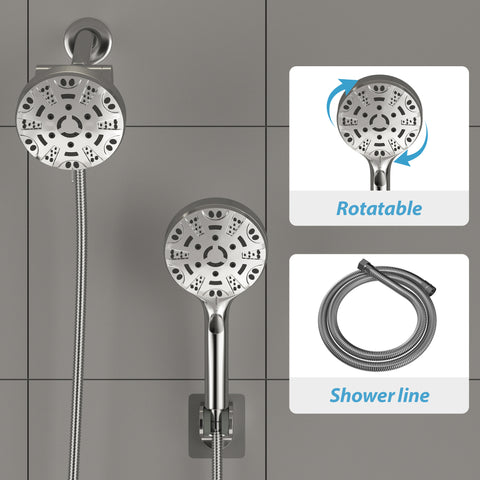 5 inch Bathroom Rainfall Shower Head and Handheld Shower 8-Mode