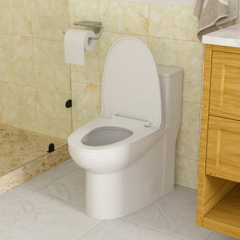 One-Piece Elongated Toilet 1.1/ 1.6 GPF Dual Flush in White