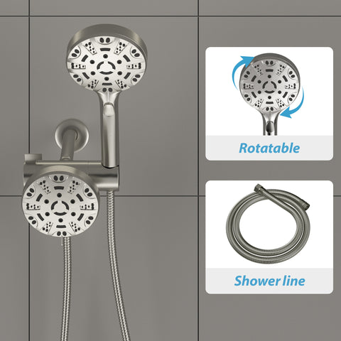 5 Inch Rainfall Shower Head and Handheld Shower 8-Mode with Hose