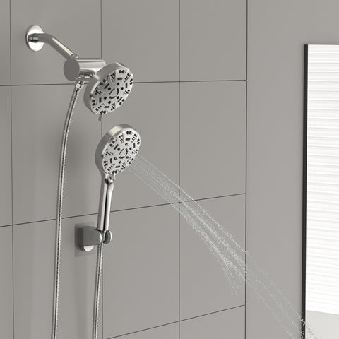 5 inch Bathroom Rainfall Shower Head and Handheld Shower 8-Mode