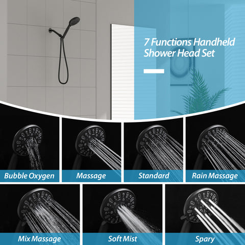 5 Inch Rainfall Round Handheld Shower Head 7-Mode