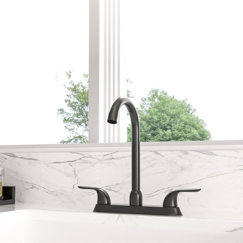 Double Handle Kitchen Faucet 360° Rotate High Arch