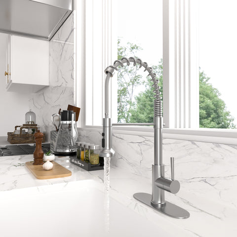 Pull Down Kitchen Faucet Kitchen Taps Single Handle Shape of Spring