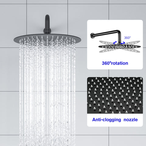 10 Inch Rainfall Round Shower Head Wall Mounted (Valve Included)