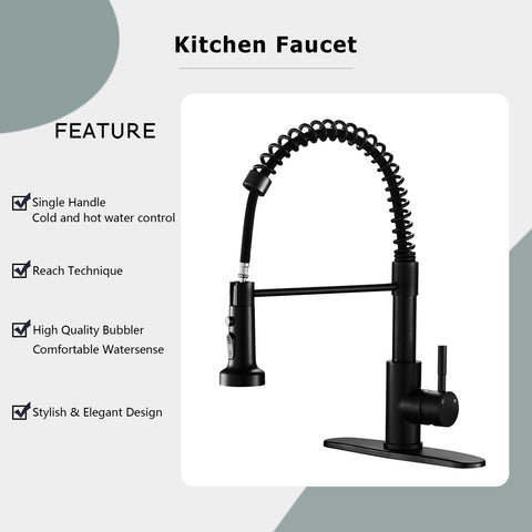 Kitchen Taps Faucet Pull Down Kitchen Faucet in Matte Black