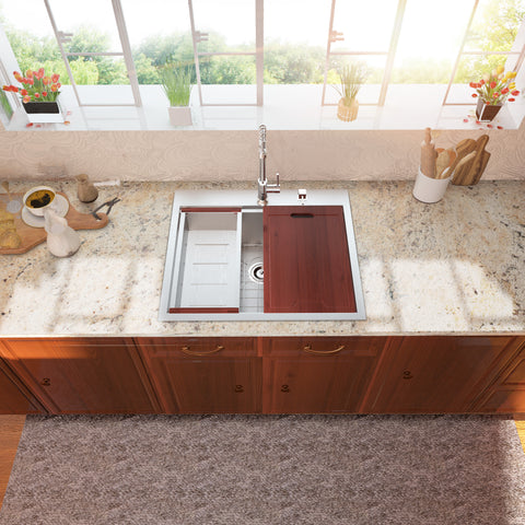 Stainless Steel Kitchen Sink Workstation Single Bowl