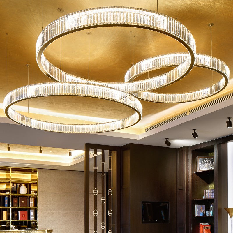 Modern Crysal Ring Pendant Chandelier Large Crytal Chandelier for Living Room