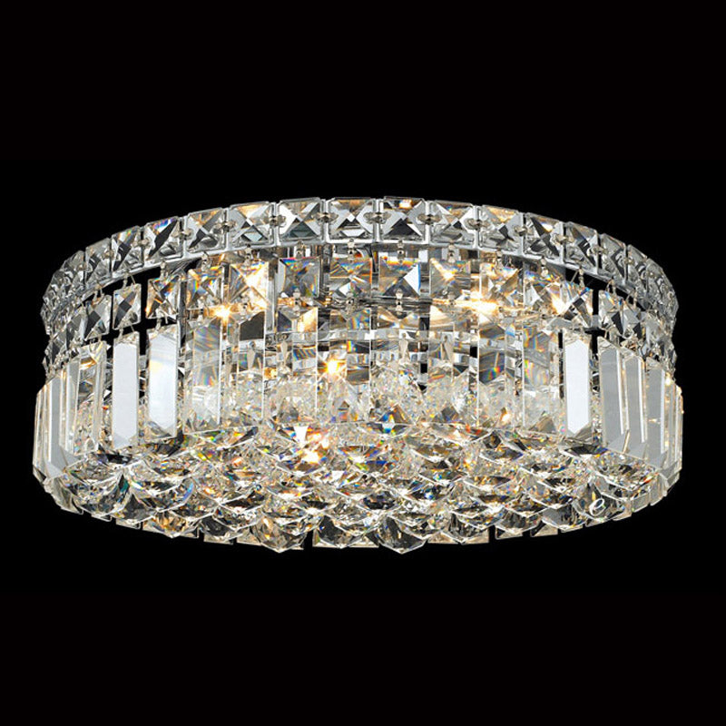 14' Round Flush Mounted Chandelier K9 Crystal Ceiling Light