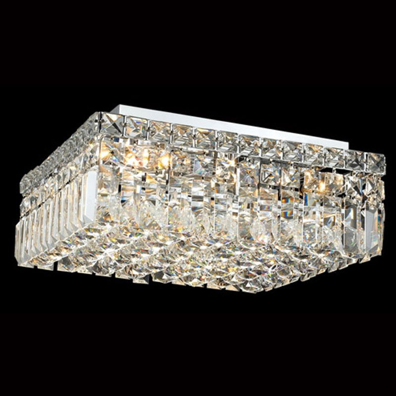 16' Square Flush Mounted Chandelier Crystal Ceiling Light