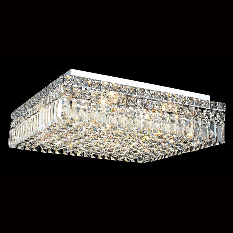 20' Square Flush Mounted Chandelier Crystal Ceiling Light