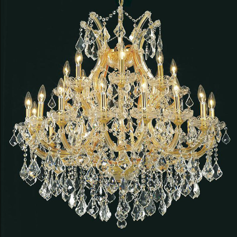 25 Lights Maria Theresa Crystal Chandelier 36' Wide Living Room Chandelier in Gold MT01L25G