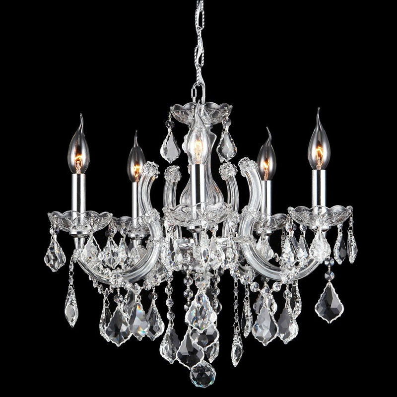 18' Wide Small Chandelier 5 Lights Maria Theresa Crystal Chandelier MT01L5C