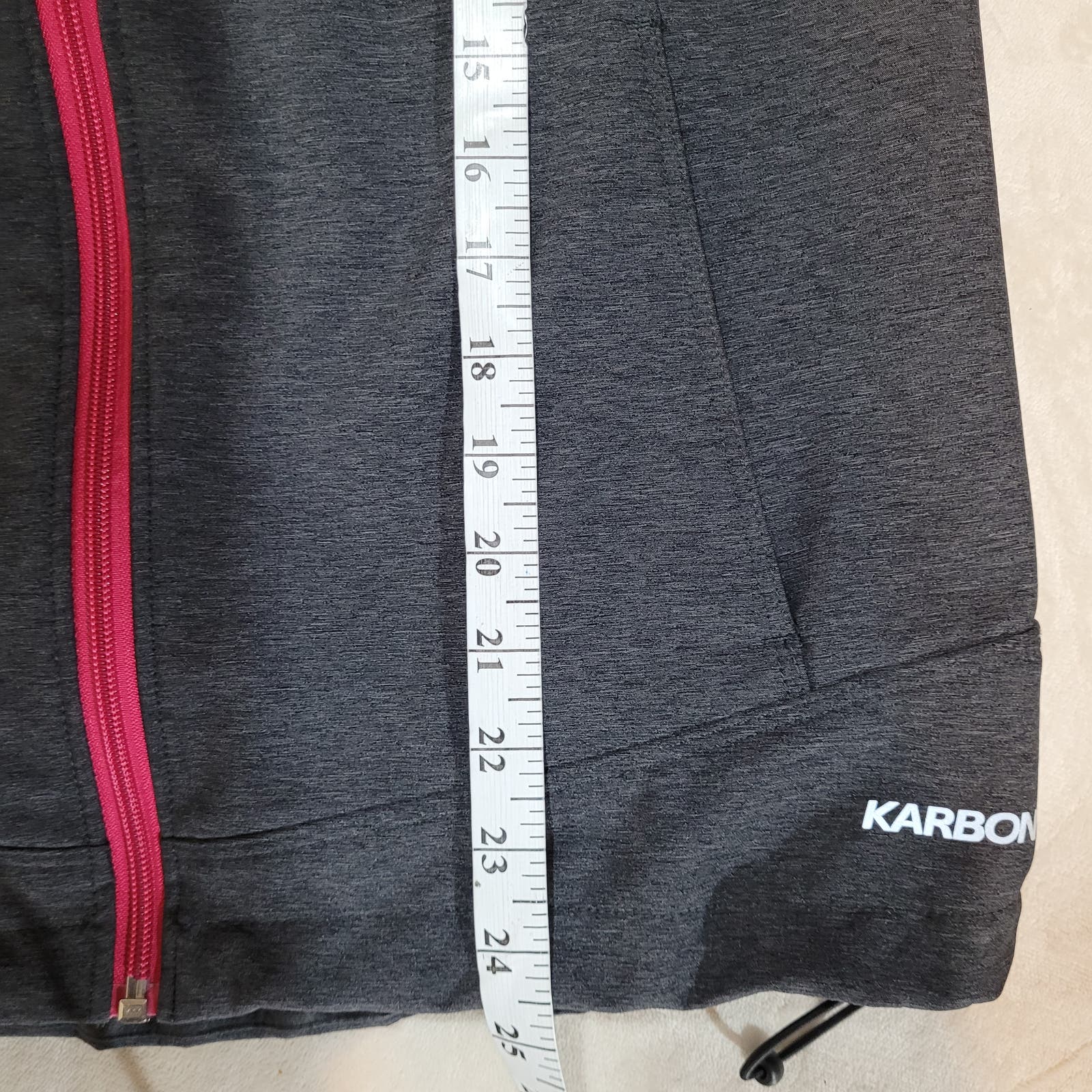 Karbon Gray Softshell Jacket with Pink Zipper - Size Large