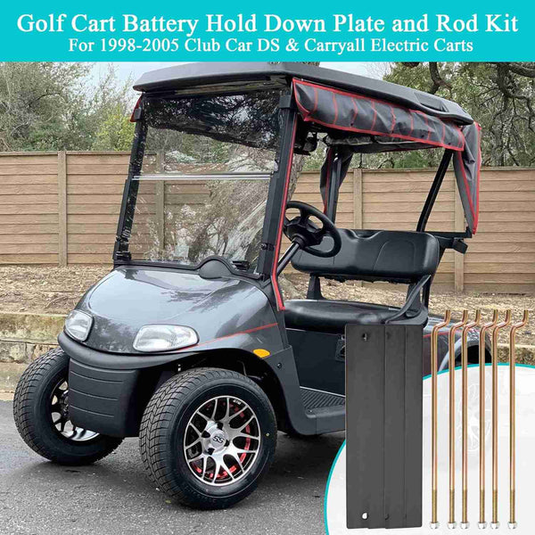 Golf Cart Battery Hold Down Plate and Rod kit for Club Car DS and Carryall Electric 1998-2005|10L0L