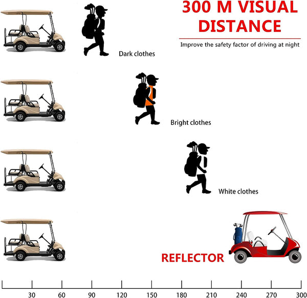 Golf Cart Round Reflex Reflector Strips Universal  for Most EZGO Club Car Yamaha|10L0L