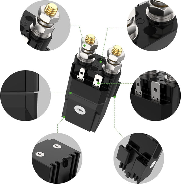 10L0L Golf Cart 48V 200A Solenoid with Resistor Assembly