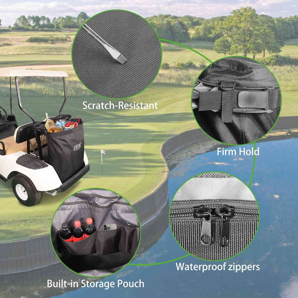 Golf Cart No Drilling 800D PVC Waterproof Rear Bench Storage Bag Box