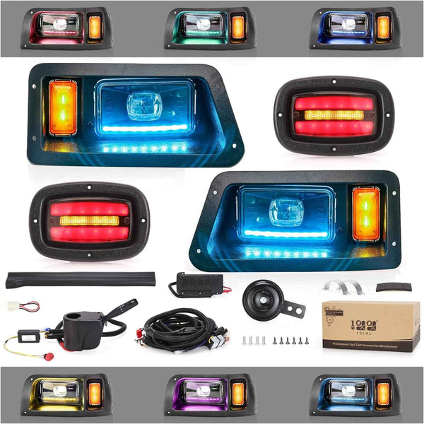 Yamaha golf cart LED light kit with headlights for G14 G16 G19 G22