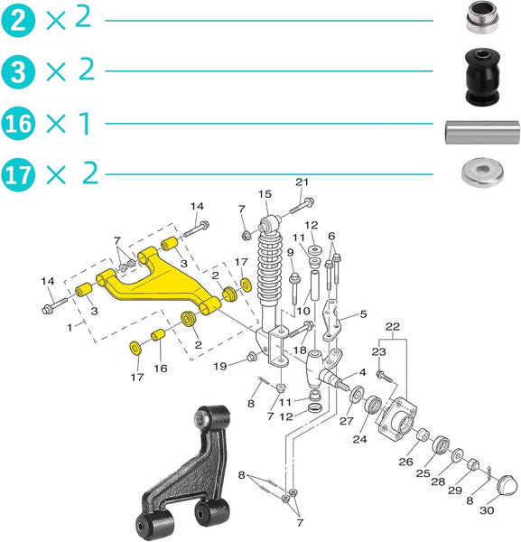 Golf Cart Front Lower Control Arm for Yamaha G22 G29|10L0L