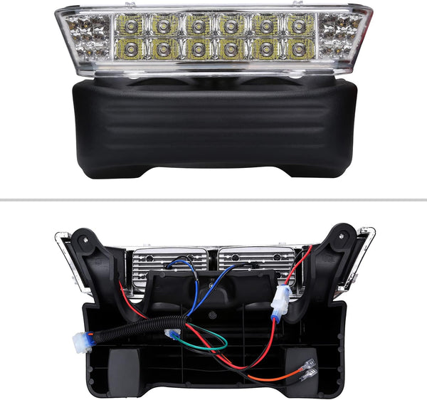 Golf cart LED headlight with bumper