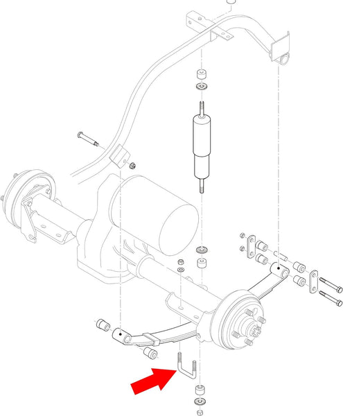 Golf Car Leaf Spring U Bolt and Screw Nut for EZGO TXT 1994-up Electric|10L0L